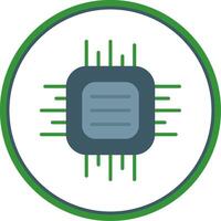 Cpu Flat Circle Icon vector