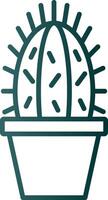 icono de gradiente de línea de cactus vector