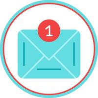 Email Flat Circle Icon vector