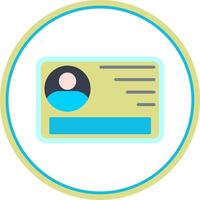 Id Card Flat Circle Icon vector