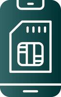 Sim Card Glyph Gradient Icon vector