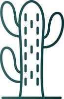 icono de gradiente de línea de cactus vector