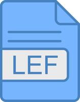 LEF File Format Line Filled Blue Icon vector