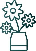 Flower Line Gradient Icon vector