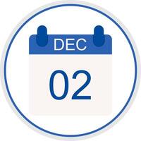 December Flat Circle Icon vector