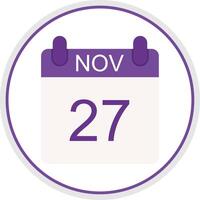 November Flat Circle Icon vector