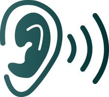 Ear Glyph Gradient Icon vector