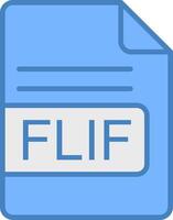 FLIF File Format Line Filled Blue Icon vector