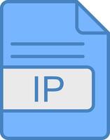 ip archivo formato línea lleno azul icono vector