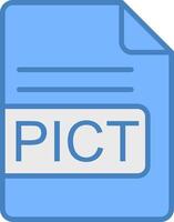 PICT File Format Line Filled Blue Icon vector