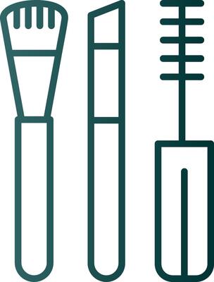 Makeup Brushes Line Gradient Icon