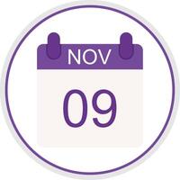 November Flat Circle Icon vector