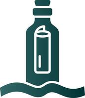 Message In A Bottle Glyph Gradient Icon vector