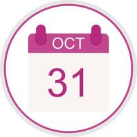 October Flat Circle Icon vector