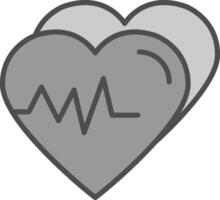 Heart Line Filled Greyscale Icon Design vector