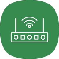 Wifi enrutador línea curva icono diseño vector