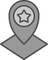 Map Location Line Filled Greyscale Icon Design vector