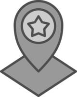 Map Location Line Filled Greyscale Icon Design vector