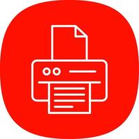 Printer Line Curve Icon Design vector