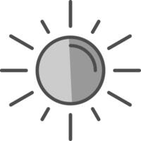 Sun Line Filled Greyscale Icon Design vector