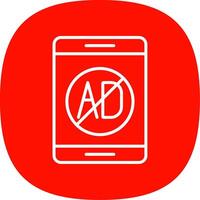 Ad Blocker Line Curve Icon Design vector