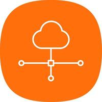Cloud Connection Line Curve Icon Design vector