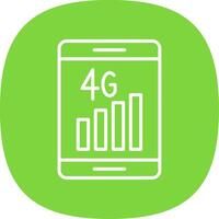 4g línea curva icono diseño vector