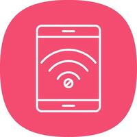 No Wifi Line Curve Icon Design vector