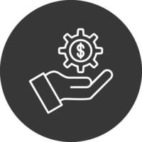 System Hand Line Inverted Icon Design vector