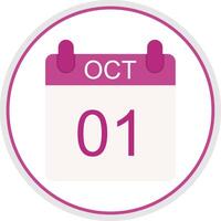 October Flat Circle Icon vector
