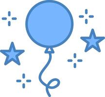 Balloons Line Filled Blue Icon vector