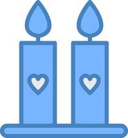 Candles Line Filled Blue Icon vector
