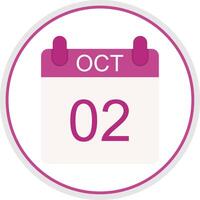 October Flat Circle Icon vector