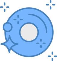 Vinyl Record Line Filled Blue Icon vector