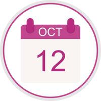 October Flat Circle Icon vector