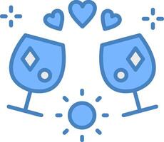 Brindis Line Filled Blue Icon vector