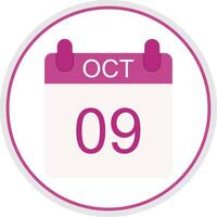 October Flat Circle Icon vector