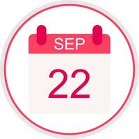 September Flat Circle Icon vector