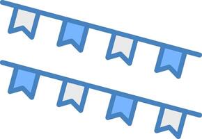 Bunting Line Filled Blue Icon vector