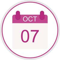 October Flat Circle Icon vector