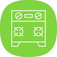 Stove Line Curve Icon Design vector