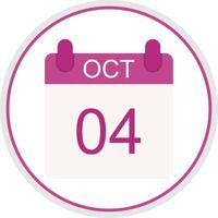 October Flat Circle Icon vector