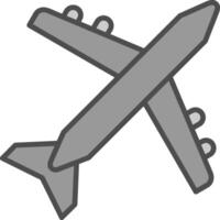 Aeroplane Line Filled Greyscale Icon Design vector