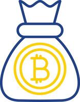 Bitcoin Line Two Colour Icon Design vector