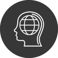 Global Mind Line Inverted Icon Design vector