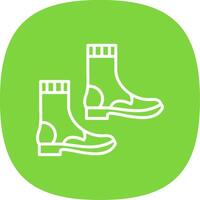 Boots Line Curve Icon Design vector