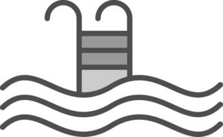 Swimming Pool Line Filled Greyscale Icon Design vector