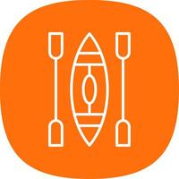 Canoe Line Curve Icon Design vector