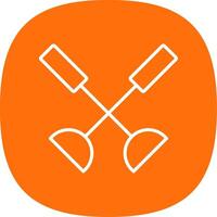 Paddle Line Curve Icon Design vector