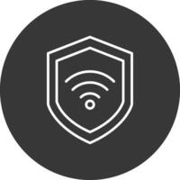 Wifi seguridad línea invertido icono diseño vector